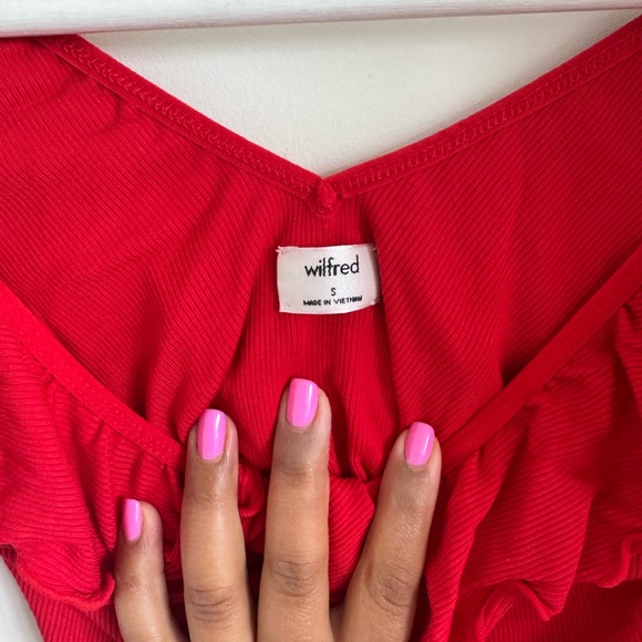 Wilfred Vibrant Red Ruffled Blouse - Picture 2 of 2